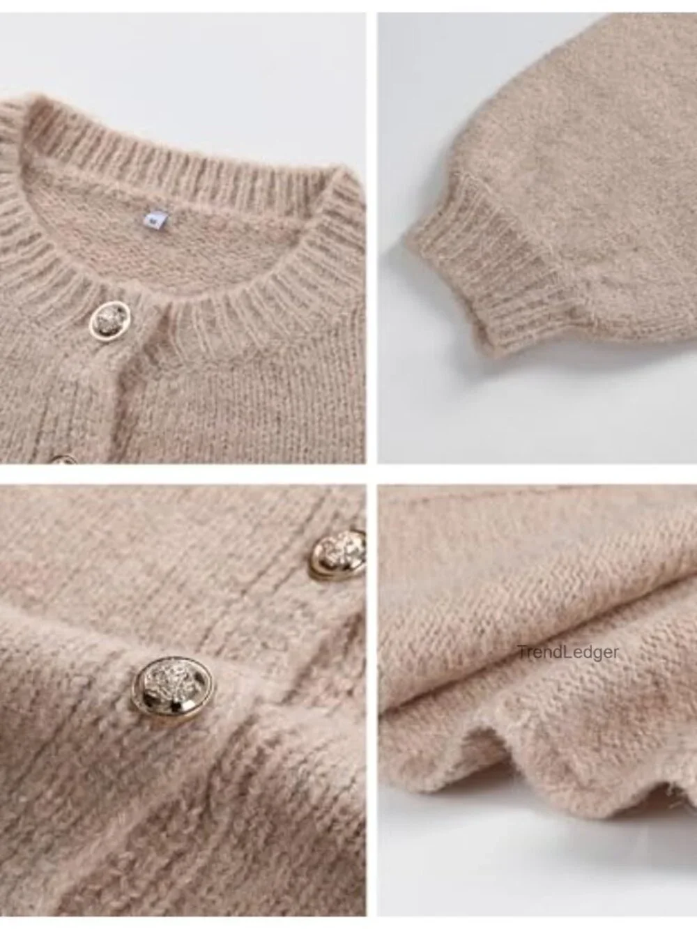Cardigan Sweaters for Women Long Sleeve Button Up Knit Oversized with Lantern